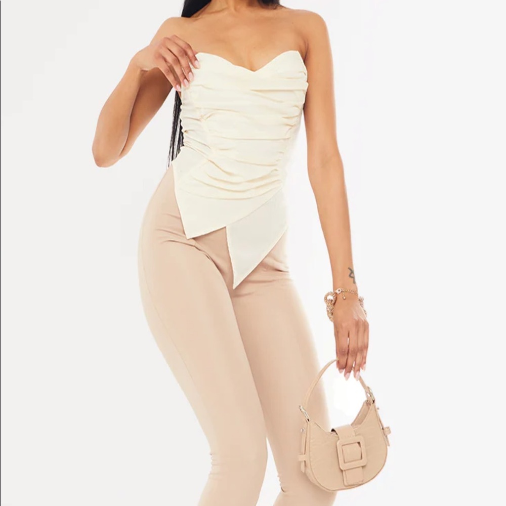 Pretty Little Thing cream corset top